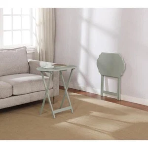 Juego de 2 bandejas plegables para aperitivos Ledda, gris - Imagen 1 de 4