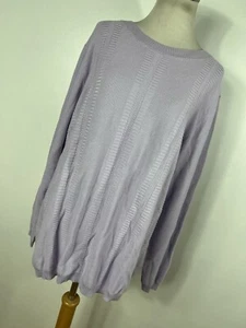 D&Co Denim & Co XL Sweater Lilac Purple Lightweight Long Sleeve Cotton Blend M1 - Picture 1 of 6