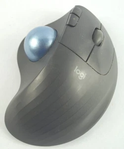 LOGITECH Logi ERGO M575 Wireless Trackball Mouse Gray Pearl Blue WORKING E122 - Picture 1 of 4