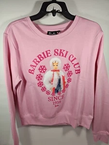 Barbie Ski Club Since 1959 Women's Size XL Crewneck Pink Graphic Sweatshirt NWT - Picture 1 of 6