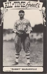 Tarjeta TCMA Rabbit Maranville Baseball All Time Greats 1973 parte posterior en blanco 13442a - Imagen 1 de 7