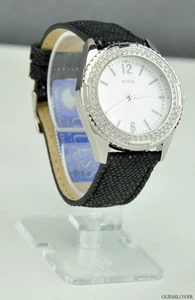 KOSTENLOSER Versand USA schicke Damenuhr GUESS schwarz Leder neu U0310L1 Prime schön - Bild 1 von 5