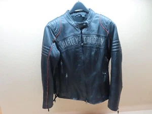 Chaqueta de Cuero Harley Davidson Para Hombre Doble Cremallera Multi Ventilación Grande HD ~ BONITA - Imagen 1 de 24