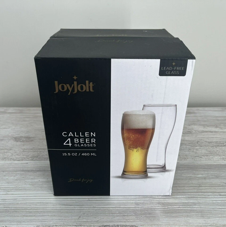 Pack of 4 Four Beer Glass Set Pilsner Pint Mug Tall Highball Glasses 16 Oz