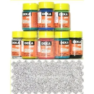 COLORE PER STOFFA DEKA PERM GLITTER DA 25ml 90 NERO - Picture 1 of 2