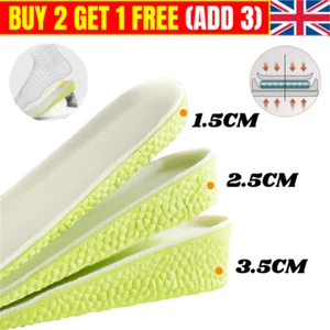 Washable Shoe Height Increase Insoles Heel Lift Pads Sole Foot 1.5/2.5/3.5cm - Picture 1 of 11