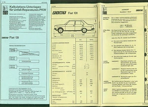 Documentos FIAT 131 DAT reparaciones piezas de repuesto equipamiento lista de precios 1979/80 - Imagen 1 de 1