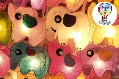 ELEPHANT LANTERN FAIRY STRING LIGHTS PARTY KID BEDROOM HOME CHILD DECOR FANCY - Image 1 of 4