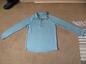 Under Armour Heat Gear Top Layer 1/4 Zip Size YLG Mint Green Logo Sport Skiing - Picture 1 of 4