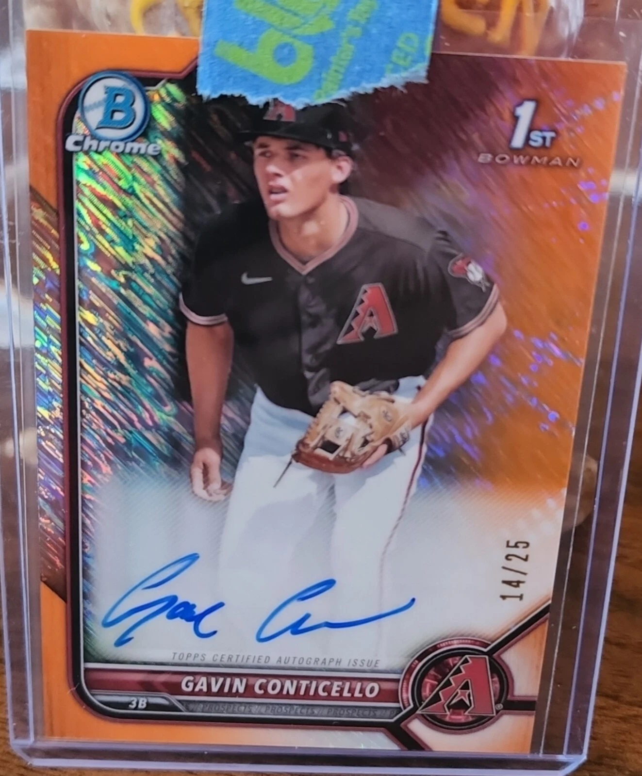 2022 Bowman Chrome Gavin Conticello 1st Bowman ORANGE SHIMMER REFRACTOR Auto /25