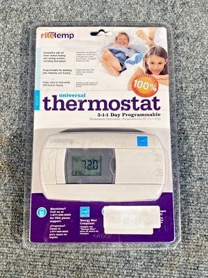 Rite Temp 6022 - 5-1-1 Universal Programmable Thermostat - White NEW - Image 1 of 4