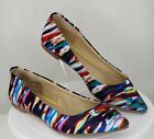 EXPRESS MULTICOLOR FUN WATERCOLOR POINTED TOE FLATS SLIP-ON SHOES WOMENS SZ 8