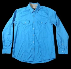 Drill Clothing Boys Division Blue Long Sleeve Button Up Shirt Youth Size Large  - Picture 1 of 12