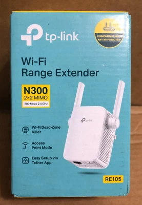 TP-Link Wall Plug Wi-Fi Range Extender 300Mbps RE105 ** - Image 1 of 4