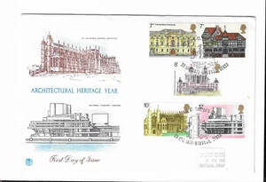 1975 ARCHITECTURE FDC WITH ST GEORGES CHAPEL HANDSTAMP - Picture 1 of 1