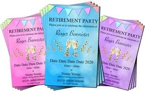 RETIREMENT LEAVING PARTY Invitation, Personalised + Digital Option - Picture 1 of 14