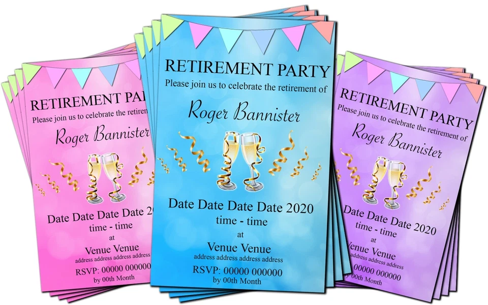 RETIREMENT LEAVING PARTY Invitation, Personalised + Digital Option - Image 1 of 4