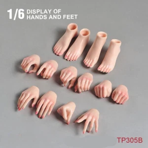 1:6 Scale Makeup Pale Hands Foot Model Accessories for 12" Female Figure Body - Picture 1 of 6