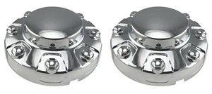 2 NEW CHROME 17" Steel Wheel FRONT Center Caps for 2019-2021 Ram 3500 Dually - Picture 1 of 5