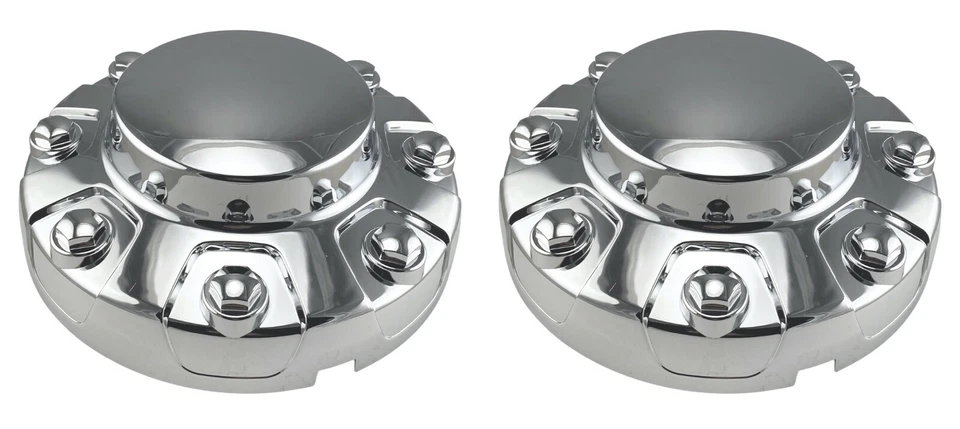 2 NEW CHROME 17" Steel Wheel FRONT Center Caps for 2019-2021 Ram 3500 Dually - Image 1 of 4