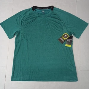 Athletic Works Mixed Media Tee Men's T-Shirt Size M Medium Green Breathable - Picture 1 of 8