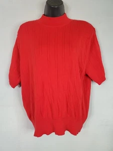 Preswick & Moore Sweater Women's Size PXL Knitted Short Sleeve Mock Neck 90s - Picture 1 of 14