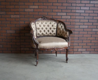 古董法国椅子 ~ 口音椅 ~ 法国省级雕刻框架椅 — 第 1/4 张图片