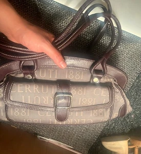 New CERRUTI 1881 Vintage Timeless Monogram Medium Satchel Shoulder Tote Handbag - Picture 1 of 5