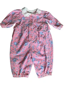 Rare Vintage OshKosh B'Gosh Floral Baby Girl Romper Embroidered Collar 6-9M - Picture 1 of 5