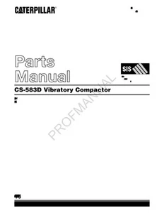 Caterpillar CS 583D Vibratory Compactor Parts Catalog Manual 98Z29296Up 2CZ1Up - Picture 1 of 1