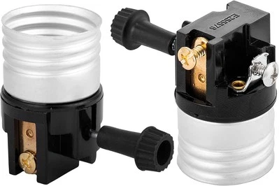 (2 pack) 3 way socket replacement for lamp, Medium Base Interior Only, Black  - Image 1 of 4