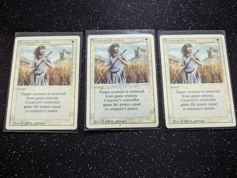 Swords to Plowshares x3 (Revised) - one signed- heavy dmg - read descrip! - Image 1 of 1