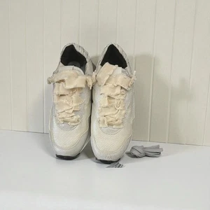 NEU P448 Cancun cremefarbene strukturierte Damen-Sneaker - Bild 1 von 8