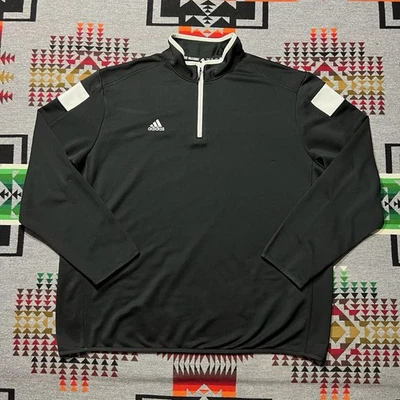 Adidas Sweater Mens 2XL Black Pullover 1/4 Zip Golf Stretch Performance Logo D2 - Image 1 of 4