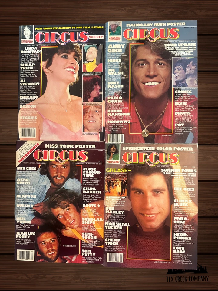 Vintage Circus Magazine lot (4) – 1978 Andy Gibb, Bee Gees, John Travolta, Marle - Image 1 of 4