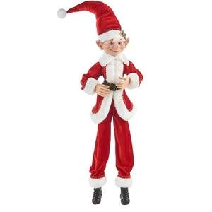 Kurt Adler 16" Rojo y Blanco Navidad Posable Elfo - Imagen 1 de 1