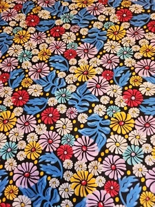 5 Yardas 23" Colores Brillantes GROOVY RETRO FLOR FLORAL FRANELA TELA COSER EDREDÓN - Imagen 1 de 6