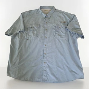 Camisa Columbia PFG Para Hombre 4XL Azul Cielo Manga Corta Pesca Crucero Sombrilla - Imagen 1 de 7