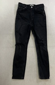 Agolde High Rise Skinny Jean Womens Size 27 Organic Cotton Button Fly Distressed - Picture 1 of 14