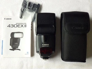 Canon Speedlite 430EX II Flash Strobe with Case & Manual Tested Working - Picture 1 of 9