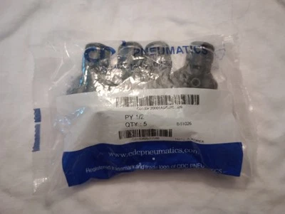 CDC Pneumatic PY1/2 - UNION "Y" 1/2"OD X 1/2"OD 5pc. - Image 1 of 2