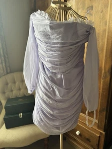 Stunning Size 22 Missguided Ruched Corset Dress Lilac BNWT - Picture 1 of 10