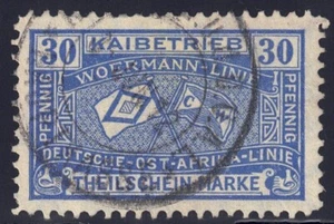 German East Africa Line 1908 30 Pf Theilschein Revenue / Fiscal #BCB16 - Picture 1 of 2