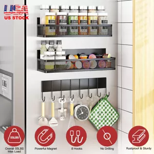 3Pack Magnetic Spice Rack Organizer for Refrigerator Fridge Storage Shelf Holder - Picture 1 of 27