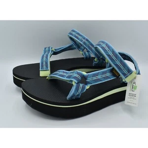 Teva Womens Size 9 Flatform Universal Presidio Aire Blue Strappy Sandals Shoes - Picture 1 of 12
