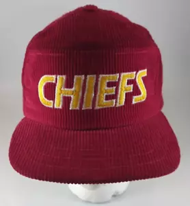 Gorra gorra de pana SnapBack vintage de los Kansas City Chiefs de la NFL de los años 90 *Leer estado* - Imagen 1 de 9
