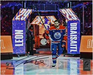 Leon Draisaitl Edmonton Oilers Signed 8" x 10" Pregame Salute Photo - Picture 1 of 1