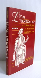 Legal Terminology by Daniel Williman RARE Hardcover in Dust Jacket 1986 1st Ed. - Picture 1 of 10
