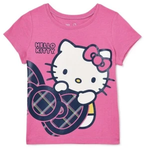 NEW Hello Kitty Girls Short Sleeve Pink Color T-Shirt - Size 5 - Picture 1 of 4