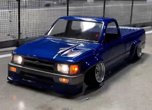 Scocca carrozzeria auto radiocomandata 1/10 TOYOTA PICK UP RN80 Hilux *non verniciata* -TRASPARENTE- #3205 - Foto 1 di 8